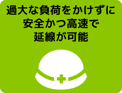 過大な負荷をかけずに安全かつ高速で延線が可能